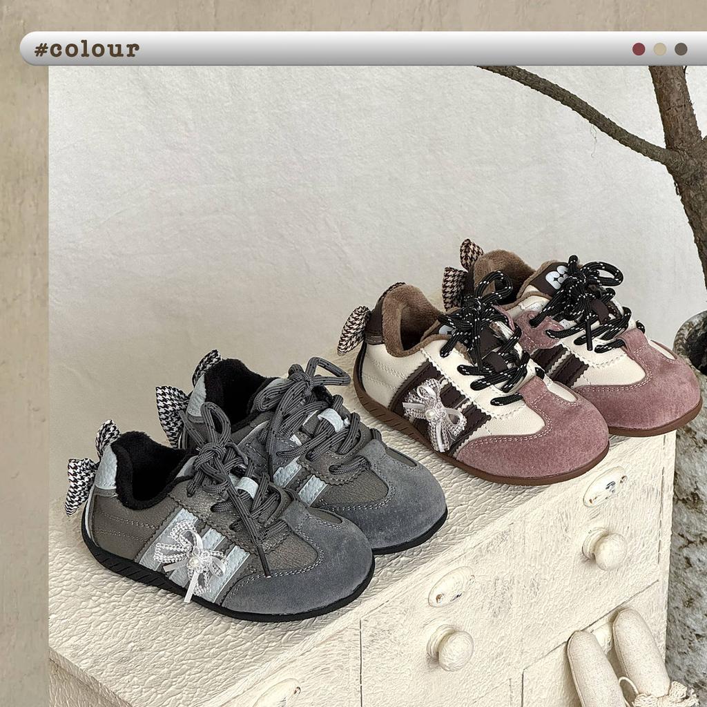 XSHX Retro Ballet | Girls' German Training Autumn and Winter Functional Thin-soled Racing Shoes Fleece Velcro Rubber Outsole