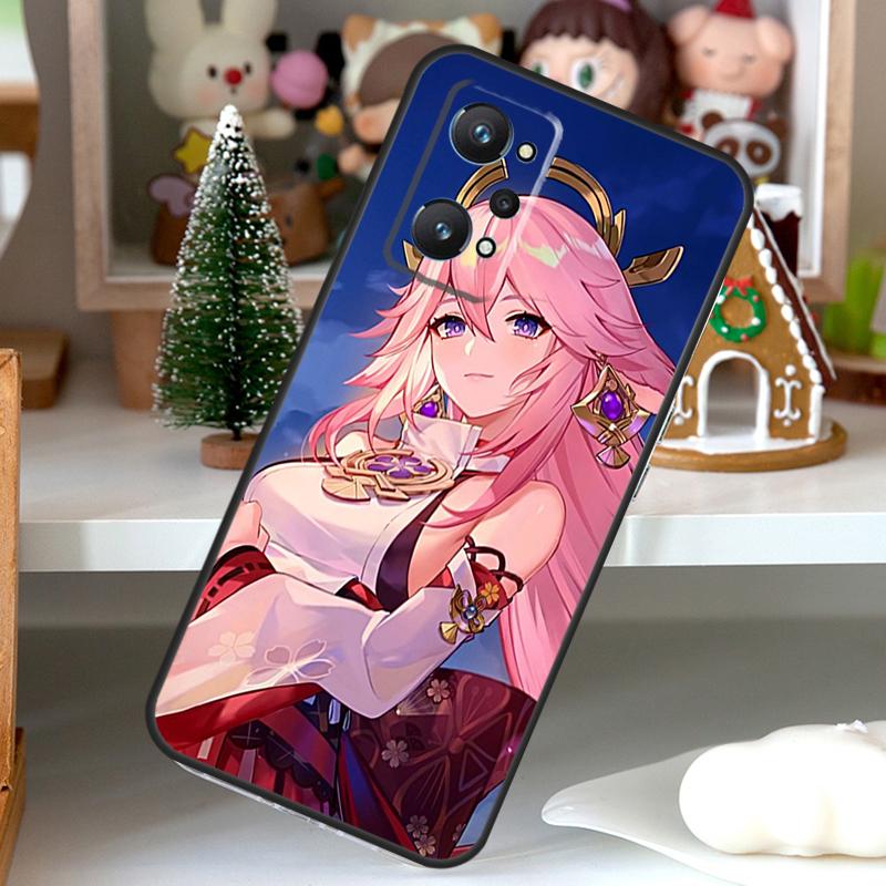 Yae Miko Genshin Impact For OPPO Realme C55 C35 C33 C31 C30 C25 C21Y C11 GT Neo 5 3T 2T Realme 10 9 11 Pro Plus Case