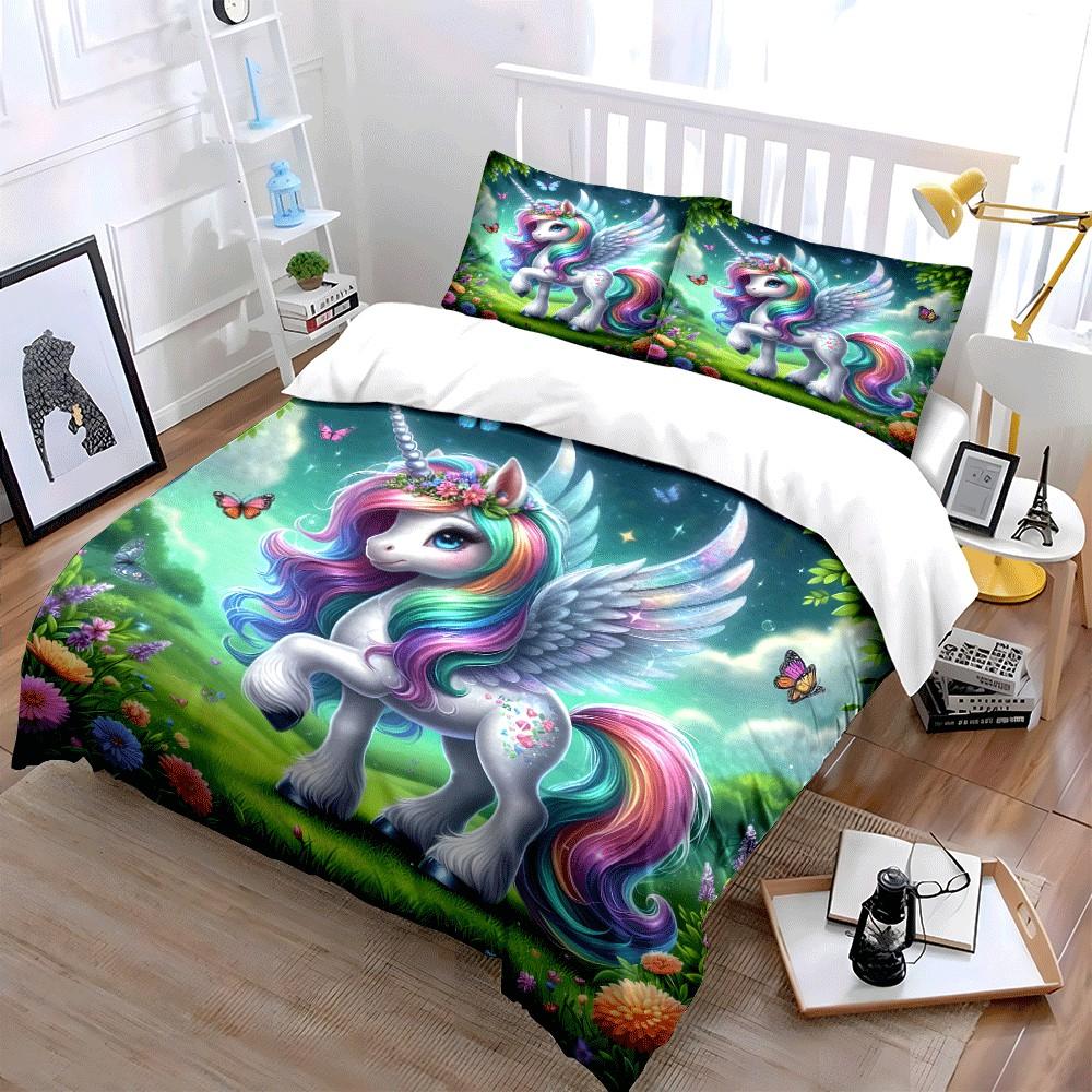 Magic Unicorn Fantasy Gift Set Exquisite Three-Piece Bedding Set Gift For Kids And Adults