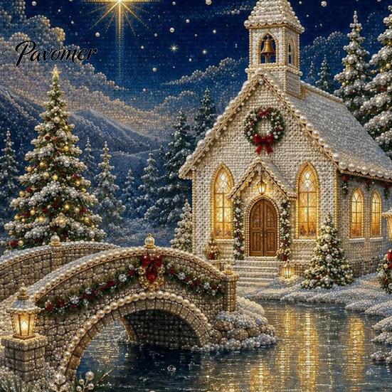 DIY Christmas Gift Ideas Faux Pearl Art Kit, Church Painting Jesus Kit Holy Family Wall Decor Craft for Adults, Handmade Holiday Textured