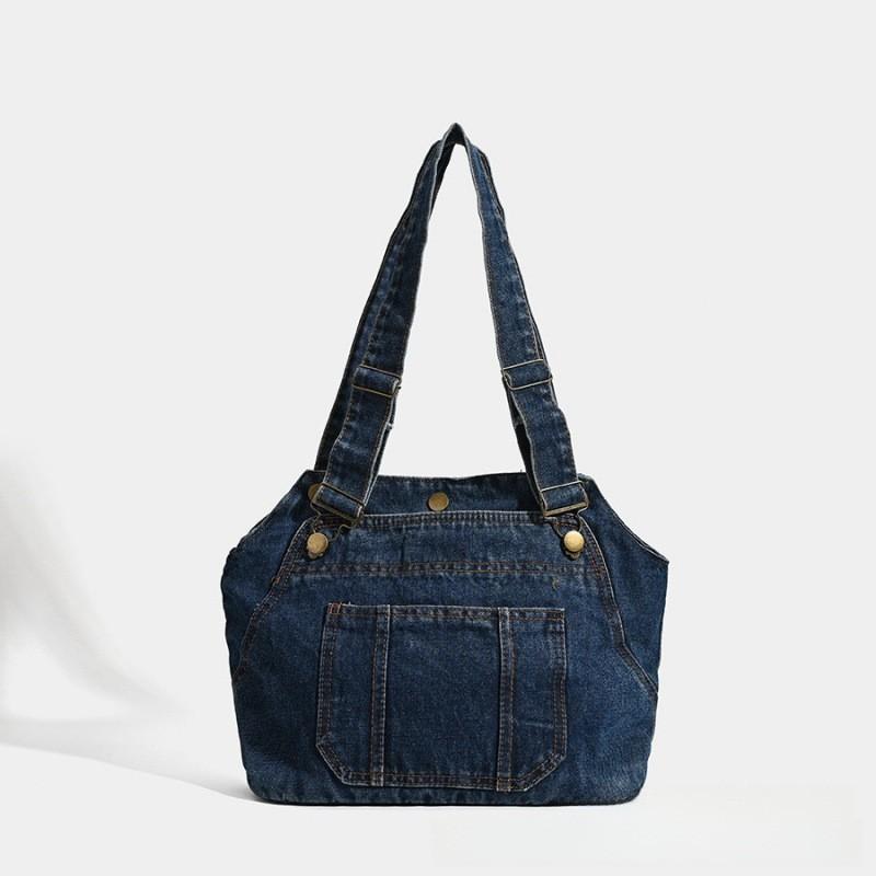 Korean Retro Denim Bag Armpit Large-capacity Tote Commuter Washed Cloth Fashionable All-matching Shoulder Trendy