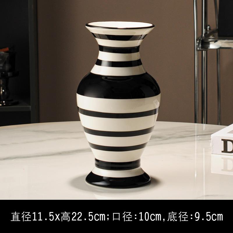 Скандинавские Расписные Керамические Вазы в Полоску Керамические Украшения Цветы Цветочная Композиция Аксессуары для Гостиной Цветные Вазы