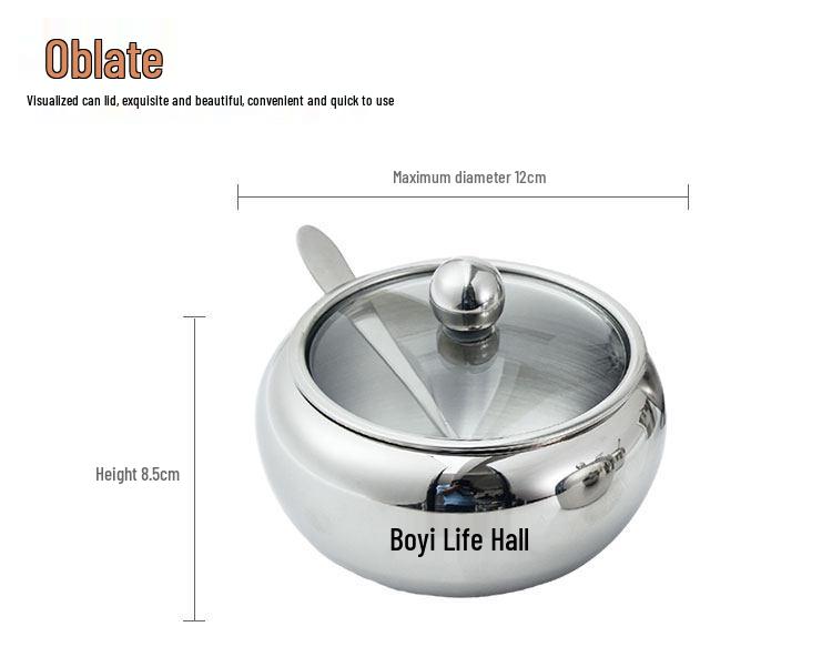 Stainless Steel Spice Jar - 304 Salt & Sugar Container for Kitchen Essentials