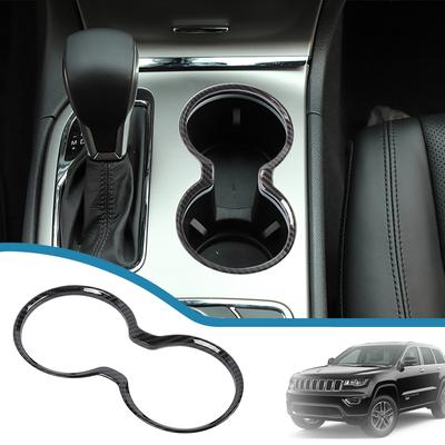 Car Front Gear Shift Water Cup Holder Panel Decoration Cover Trim Sticker for Jeep Grand Cherokee 2011- Interior Accessories