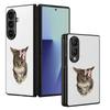 Cute Cat Rabbit Print Case For Samsung Z Fold 8 Ultra 7 6 5 4 Hybrid Leather Skin Hard PC Bumper Cover For Galaxy Z Fold8 Fold7 Fold6 Fold5
