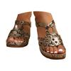 Sandales pour femmes à talon épais et bout ouvert Sandales mode ornées de bijoux pour femmes Sandales et claquettes athlétiques et d'extérieur pour femmes