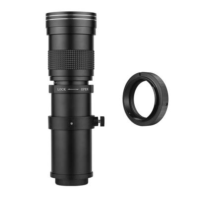 Camera MF Super Telephoto Zoom Lens F/8.3-16 420-800mm T2 Mount with AF-mount Adapter Ring