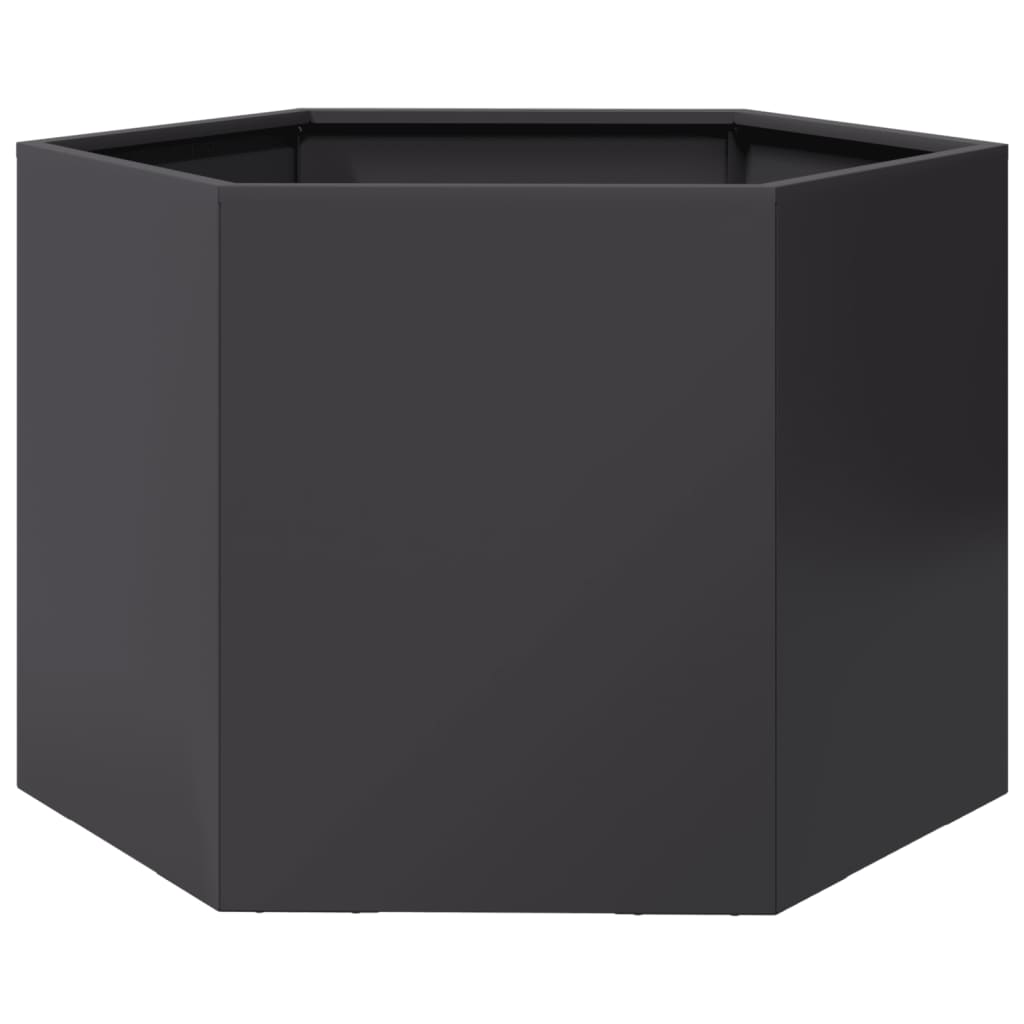 Black Hexagonal Planter 69 x 60 x 45 cm Steel