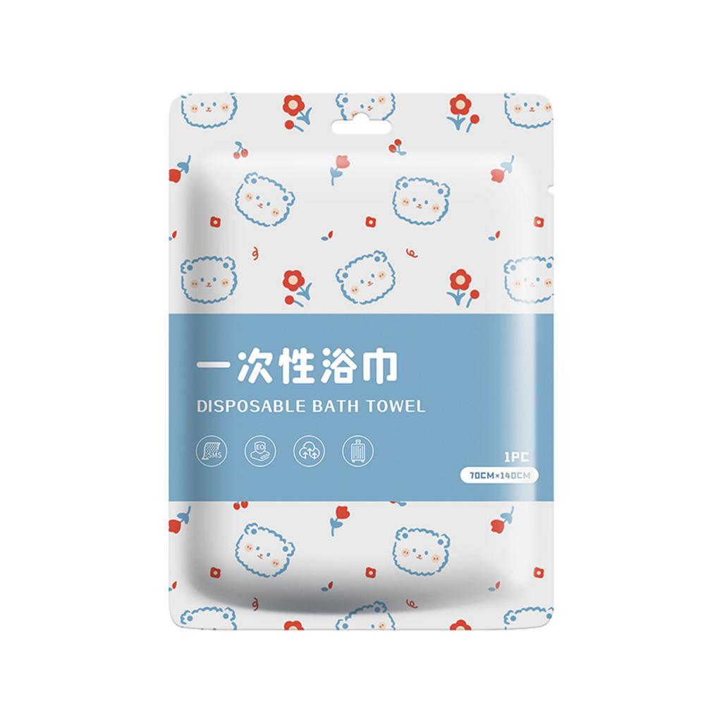 Disposable Cartoon Printed Bath Towel 70x140cm Large Thickened Compressed Portable Bath Towel for Travel and Gym Use