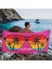 Bohemian Style izable Beach Towel with Unique Glasses And Palm Tree Design for Beaches Pools And Travel Picnics