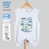 JEANSWEST LIFE Men's JZS Graffiti Bear Print Ice Silk Vest