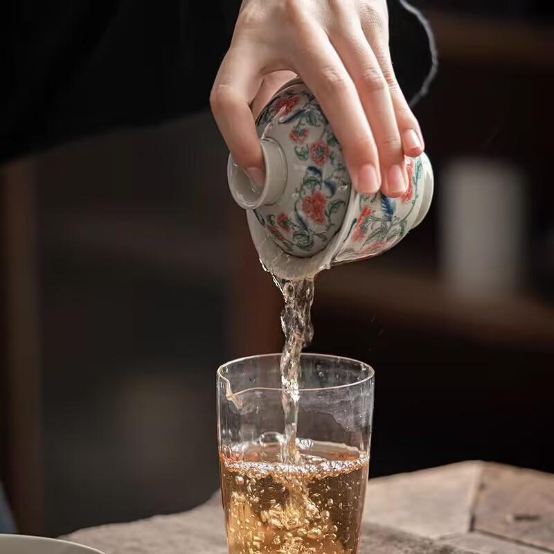 Retro Blue And White Cover Bowl, Teacup, Ceramic Kung Fu Tea Set, Single Pot Bearing Jingdezhen Large Sancai Tea Cup, Tea Bowl