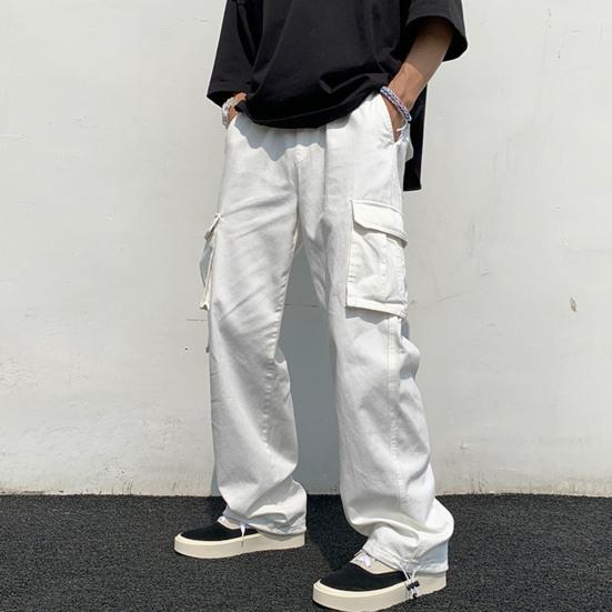 Pantaloni casual da uomo senza scolorimento da indossare ogni giorno Pantaloni casual da lavoro con gamba dritta multitasche anti-pilling Vita quotidiana