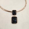 Atria Square Cut Onyx N Snake Necklace JTONEFR0028PKF