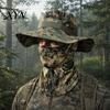 Quick-drying Hat Camouflage Sun with Balaclava Face Mask, UV Protection Men Wide Brim Hat, Breathable Bucket for Outdoor Fishing Hiking Cycling