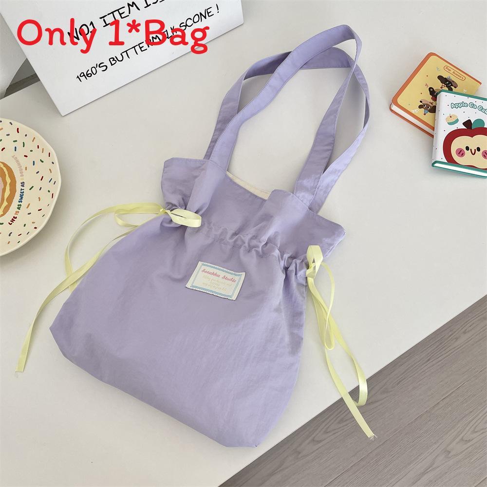 Minimalist Pure Color Shoulder Bag With Soft Fabric And Double Straps For Commuting
