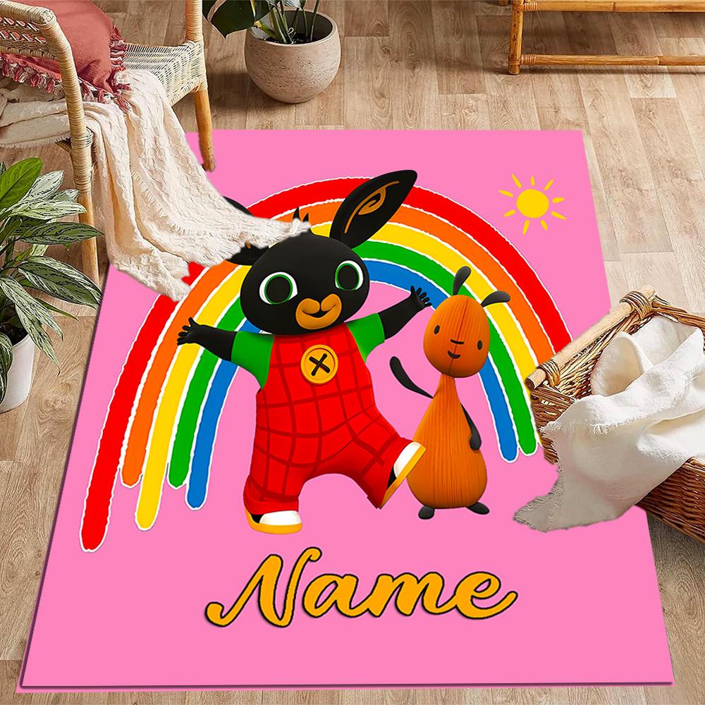 Friends Adventure Customized Name Floor Rug Office Rug Perfect for Game Room Bedrooms Living Rooms Study room Anti-slip Rug Anime Office Decor