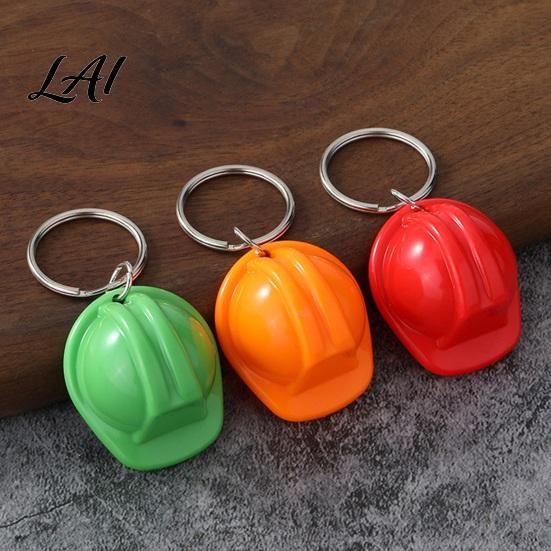 Plastic Key Chain 5Pcs Mini Security Helmet Keychain Simulated Construction Backpack Accessories Ring Holder Decorative Keychain Pendant for
