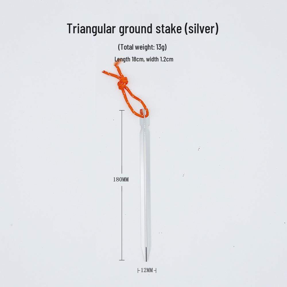 18cm Triangular Outdoor Tent Stakes with Reinforced Ropes - Camping Canopy Accessories