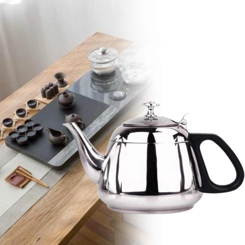 Traditional Stainless Steel Water Kettle With Mesh Filter For Home Tea Brewing And Boiling