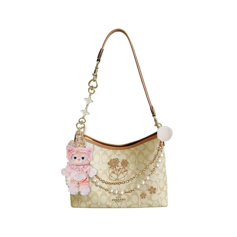 

COACH shoulder bag [Customized bag] Laurel 31 commuter large-capacity detachable strap hobo armpit printed bow extension chain Huajian Rouyu Basic Set коричневий