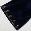 Women's Blue Water Drop Rhinestone Suede Evening Gown Robe