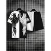 Men's Summer Fashion 2-Piece Set: Gothic Wing Graphic T-Shirt and Shorts