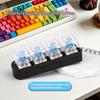 4 Tasten LED Tastatur Schlüsselanhänger Transparent Knackiges Klickendes Tippgefühl Aufleuchtende Tastenkappe Fidget Verschleißfest Mit LED-Licht