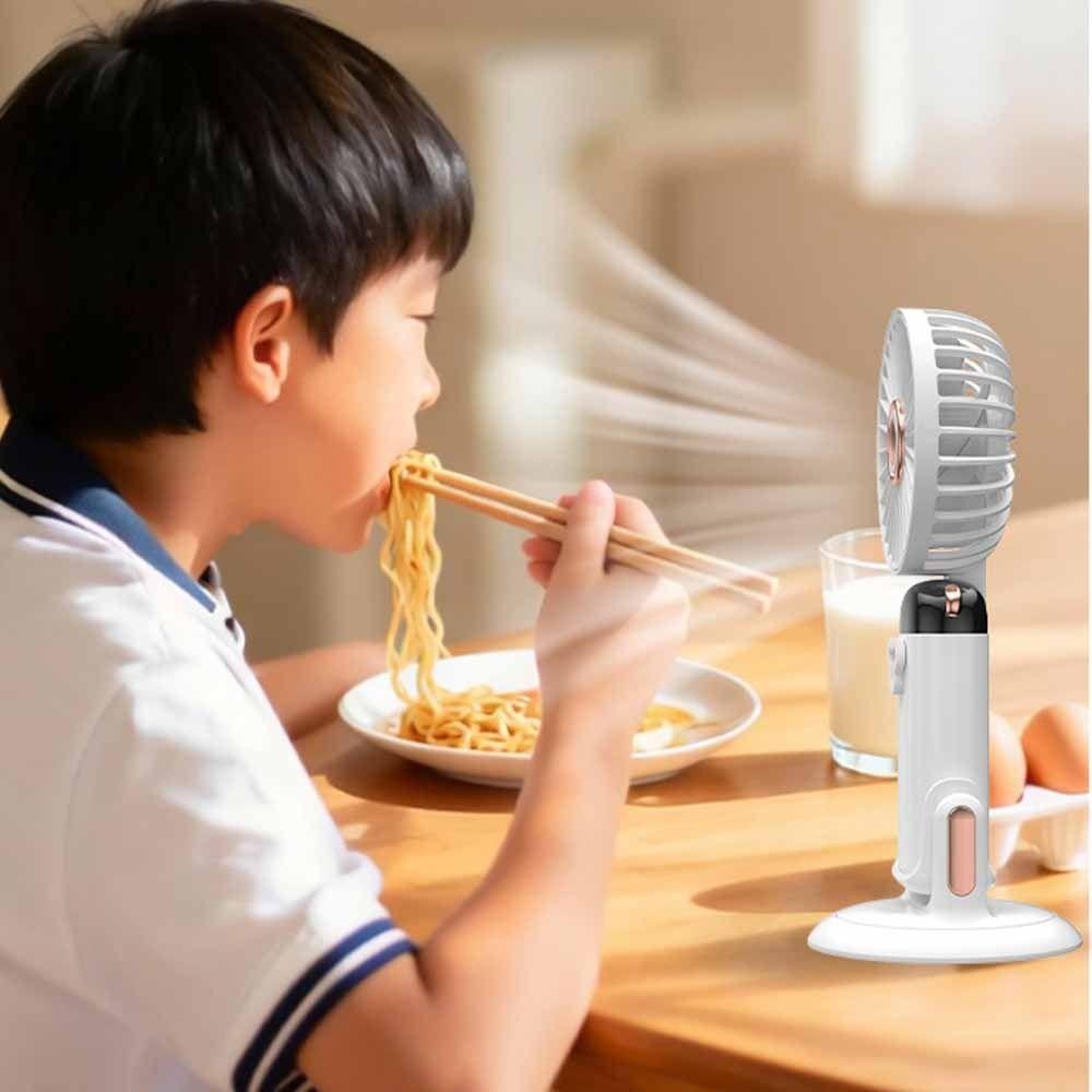 2400mAh Mini Adjustable Fan LED Digital Display Stroller Fan Handheld Folding Fan  Home Desk