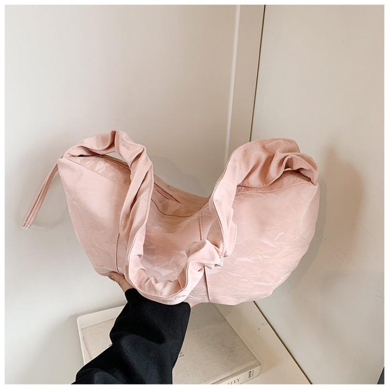 Large Capaci Women's Bag 2026 New Simple Pleated Underarm Dumpling Bag Retro Commuting Crossbody Soft PU Leather Women Handbags