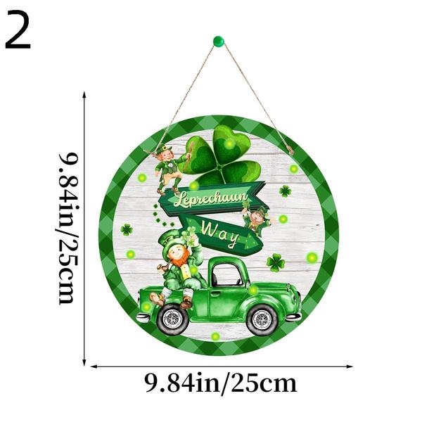 St. Patrick's Day Decorated Door Sign Hanging Decorations Irish Day Outdoor Porch Layout Listing