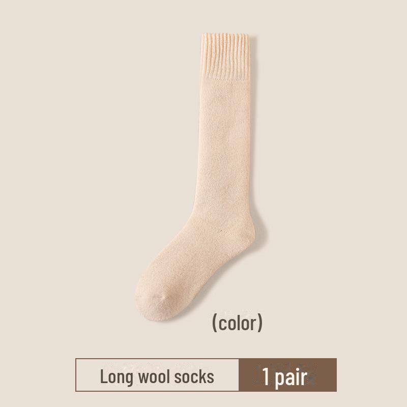 Women's Plush Cashmere Calf Socks - Cozy, Thickened Wool for Autumn & Winter