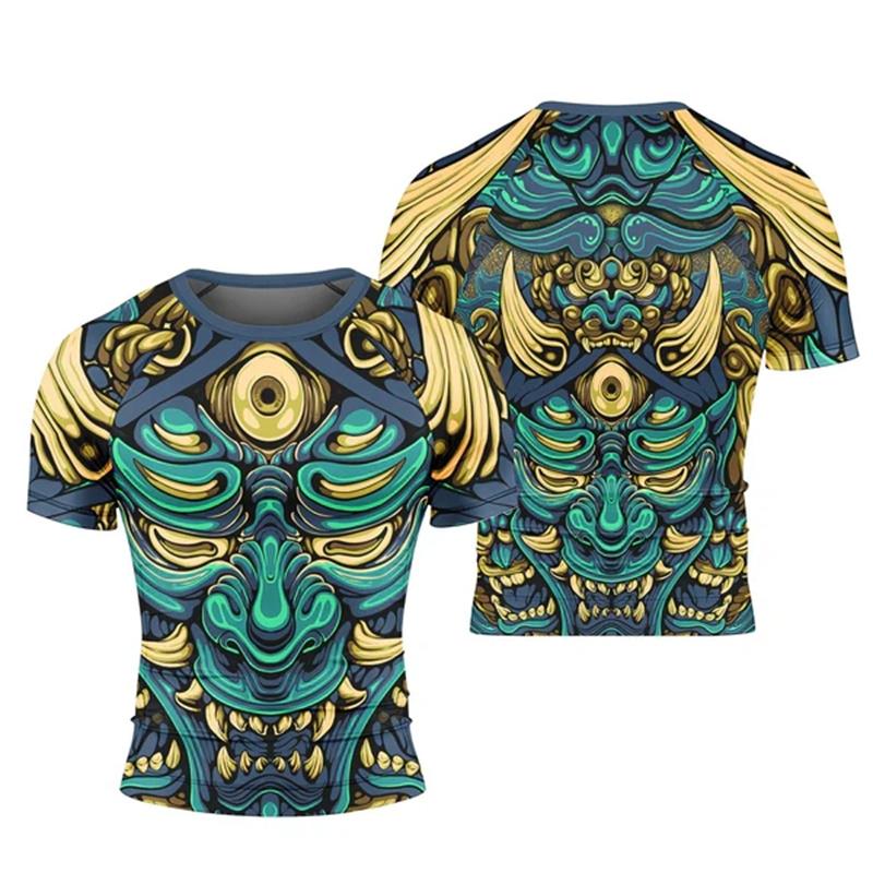 New Summer Cartoon Samurai 3d Printed Harajuku Men'S T Shirt Sports Comfortable Short Sleeve Dragon