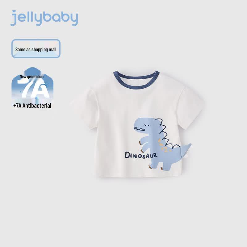 JELLYBABY Boys Dinosaur Print Short Sleeve T-shirt 110
