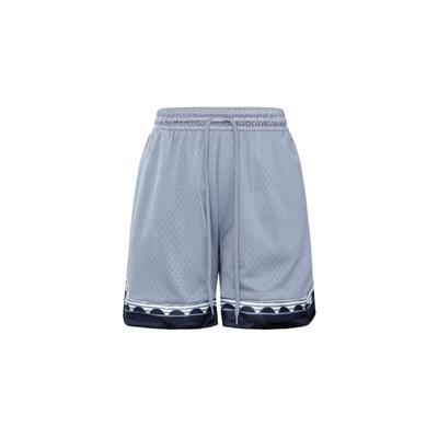 Pantalones cortos de baloncesto para hombre de malla con cordones, holgados, que absorben la humedad, de tiro medio, grises y azules DQ5657-493