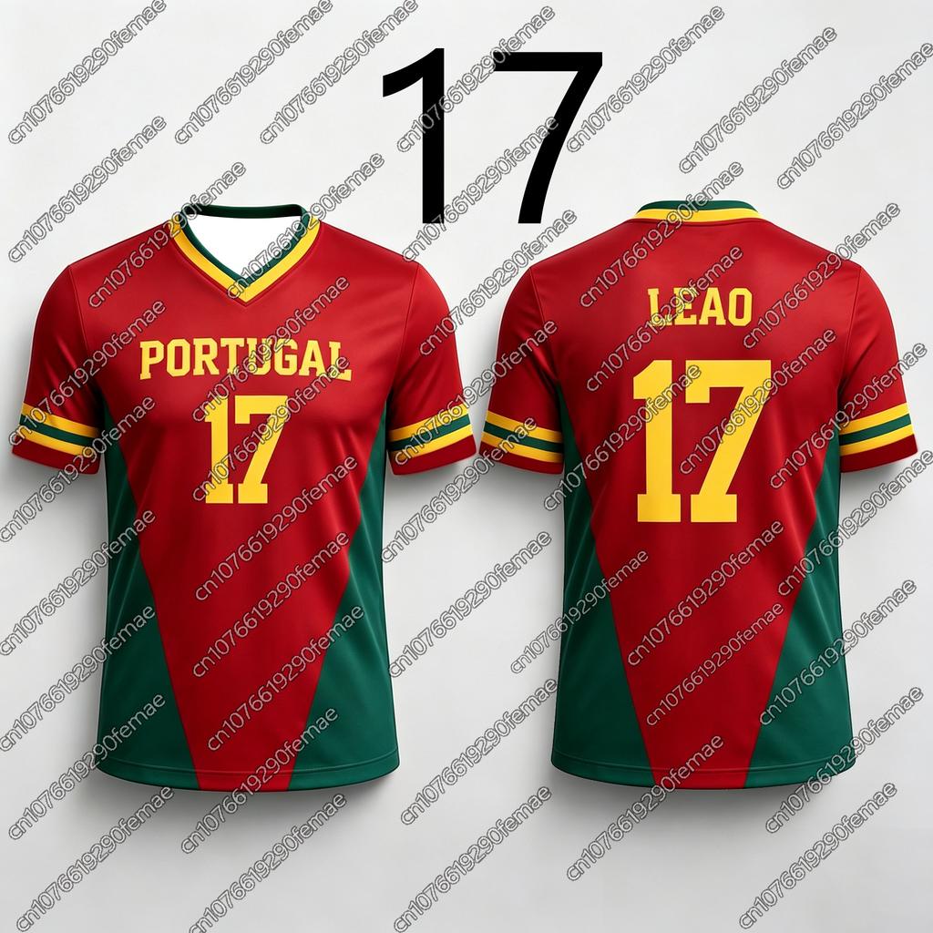 2026New Red-Green Contrast Sports T-Shirt,Men Women Portugal Soccer Fan Version