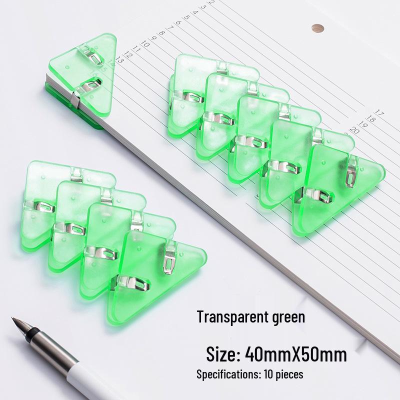 Transparent Triangle Corner Paper Clip - Office & Student Organizer