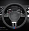 Genuine Leather D-Shaped Steering Wheel Cover - Ultra-thin, Breathable, Anti-slip, Sweat-absorbing, All-season, Universal Fit.
