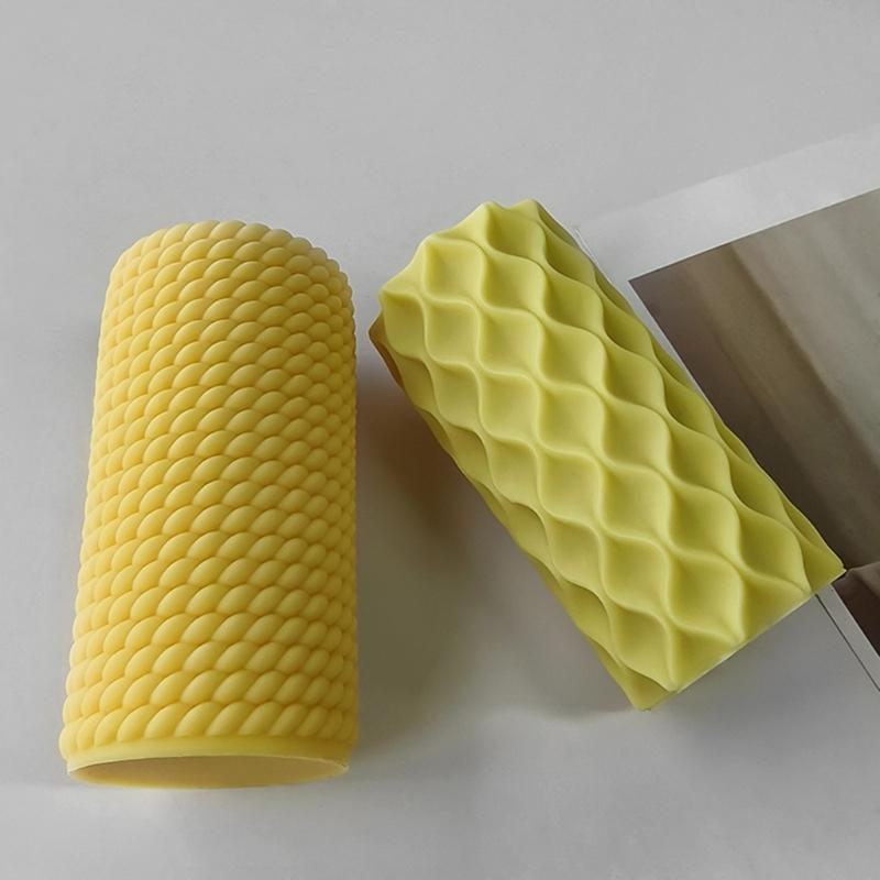 Silicone Candle Mould For Craft Star Embossed Cylinder Shape Reusable Home Decoration Candle Making Tool