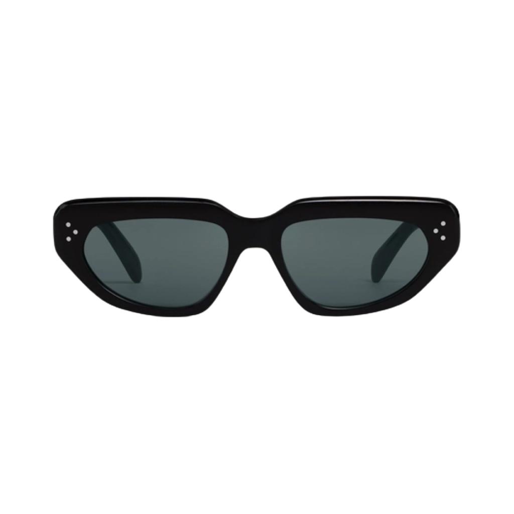 Celine Logo Mirrored Acetate Irregular Sunglasses Men sunglasses Black 4S273CPLB-38NO