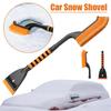Pelle à Neige Rétractable 2 en 1 pour Voiture Grattoir à Glace Brosse Balais Nettoyer Pare-brise Outil Neige Auto Nettoyeur Vitre Auto B X5L8