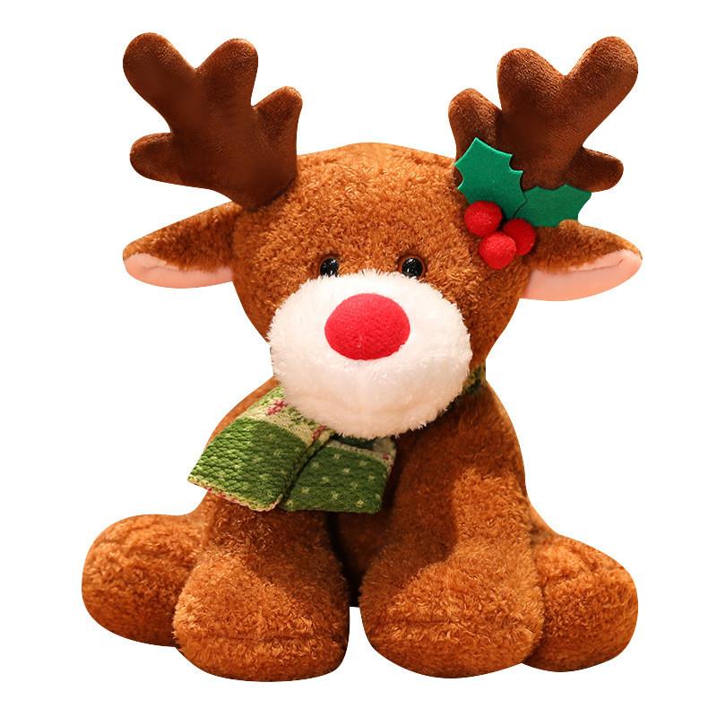 Toy Plush Reindeer Christmas Stuffed Doll Gift For Kids Decorations Bedroom