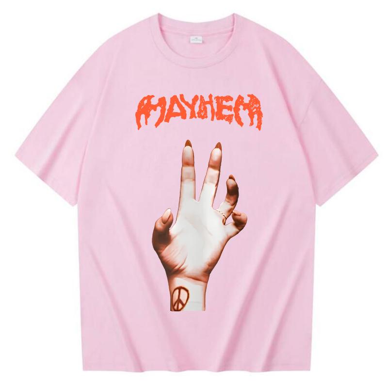 2025 Lady Gaga Mayhem Neues Album T-Shirt Mode Y2K Vintage Herren Damen T-Shirts Hipster Oversized Baumwoll-T-Shirt Geschenke Streetwear