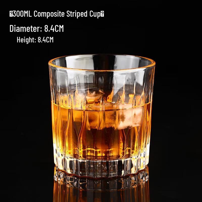 HANDUNYOU Classic Striped Whiskey Glass