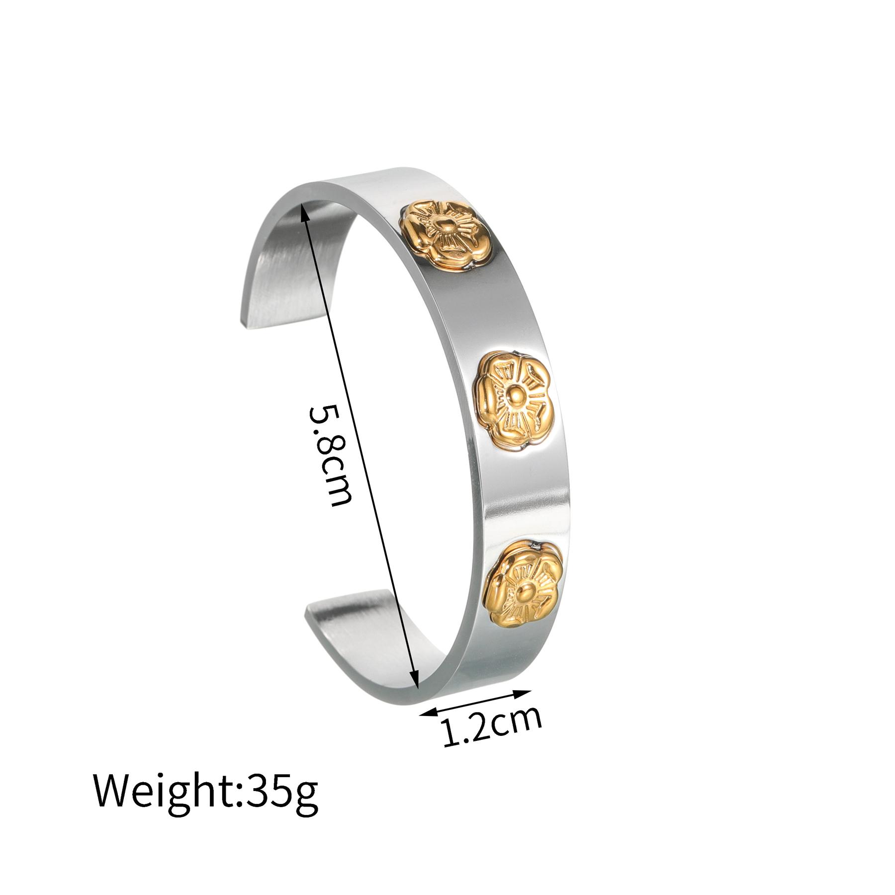 

Atoztide New Fashion Stainless Steel Punk Bracelet for Men Women Adjustable Wide Bangle Trendy Birthday Christmas Jewelry Gift
