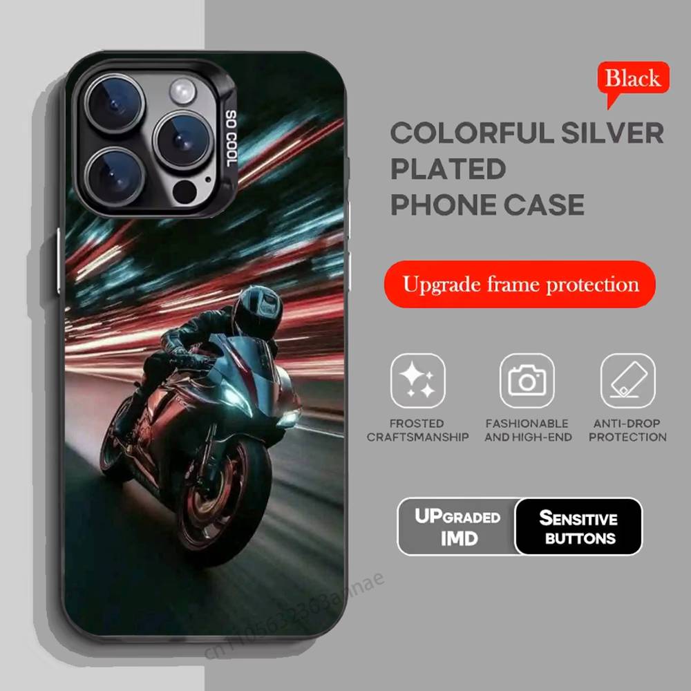 Motorcycle Rider Phone Case for iPhone 15 16 Pro Max Air SE 11 13 Pro 14 Plus 12 11Pro 15Pro Max 16e Cover