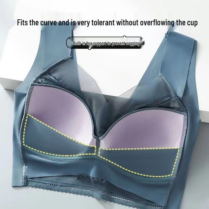 Plus-Size Lace Seamless Supportive Wire-Free Bra for Women