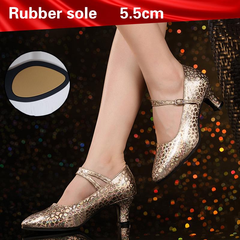Flickor Ballroom Latin Tango Modern Dans Skor Closed Toe Sandaler Indoor Dans Skor Damskor