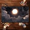 Moonlit Ocean Waves Pattern Game Playmat Non Slip Rubber Smooth Extended Table Mat For Trading Card Game Board Game Enthusiasts