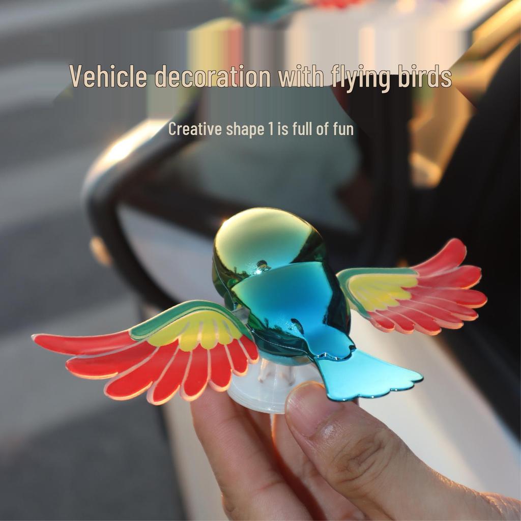 Flying Bird Movable Wings Decompression Ornament for Car or Motorcycle